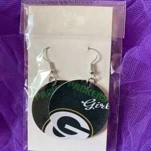 NFL Greenbay Packers faux vinyl leather earrings